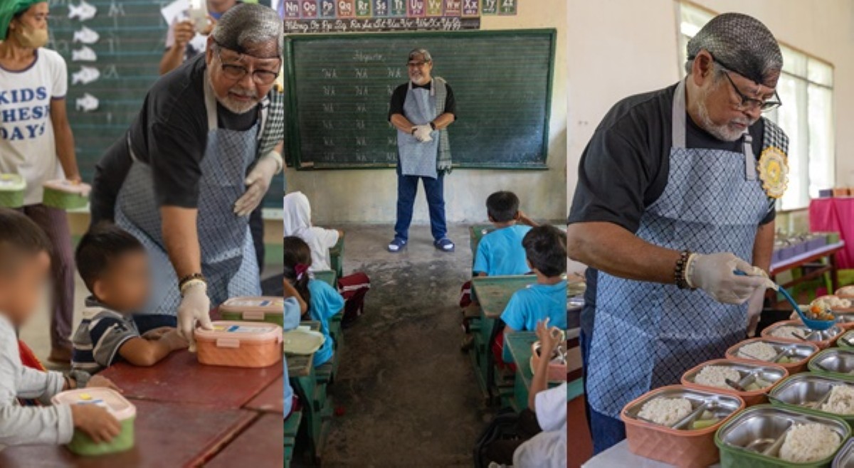 Joel Torre, nagpakain ng mga bata sa isang elementary school sa Mindanao