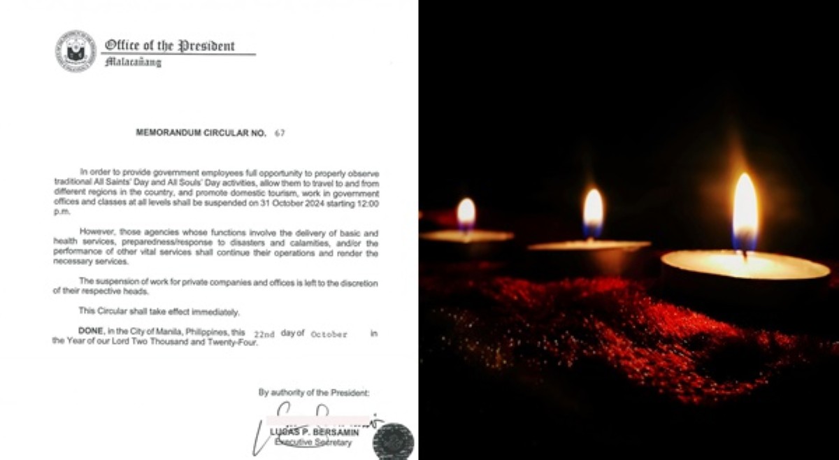 Mga klase, pasok sa tanggapan ng gobyerno suspendido sa Oktubre 31