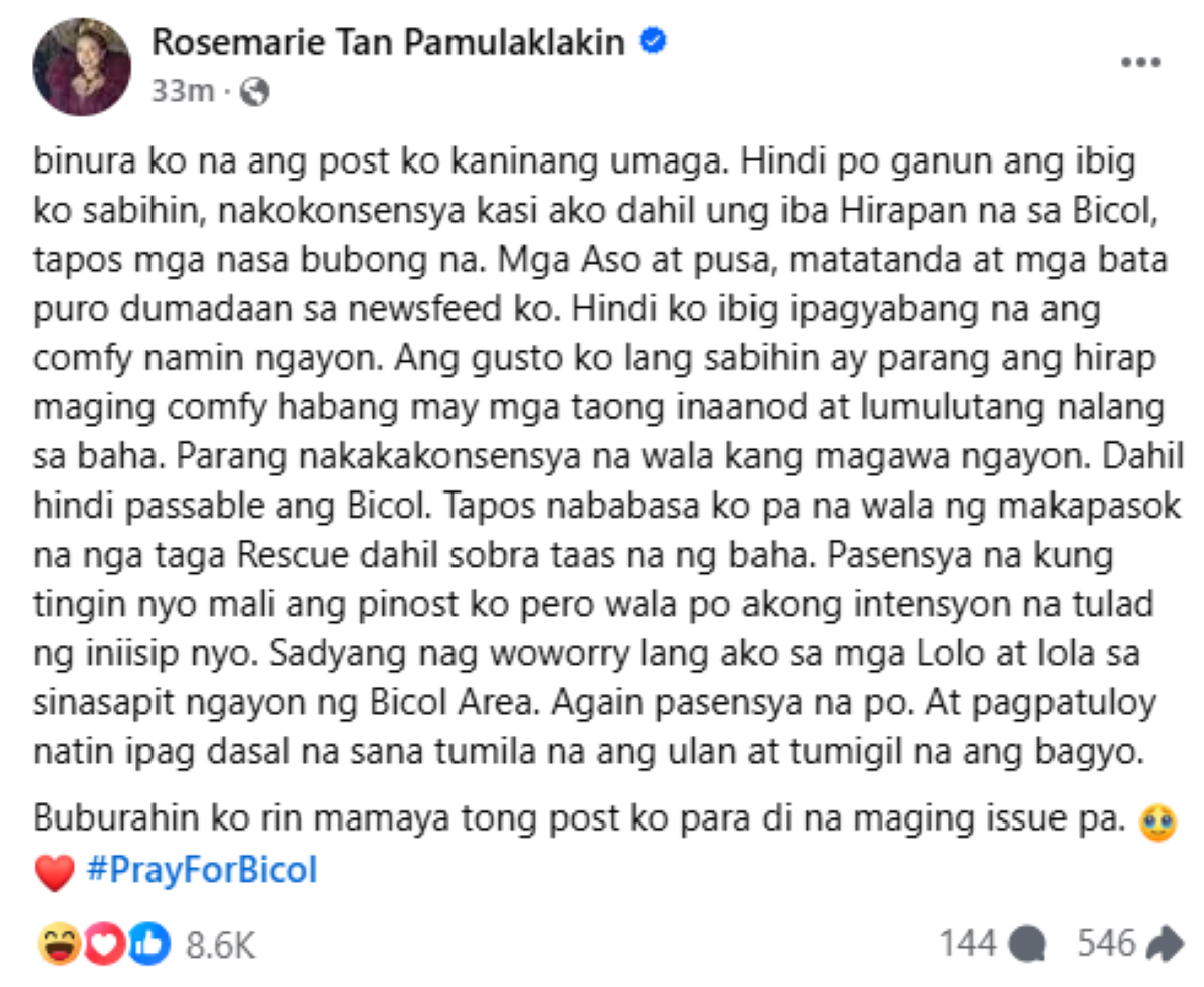 Photo courtesy: Rosemarie Tan Pamulaklakin (FB)