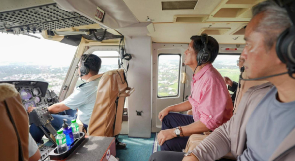 PBBM, nagsagawa ng aerial inspection sa mga lugar na apektado ng bagyong Kristine