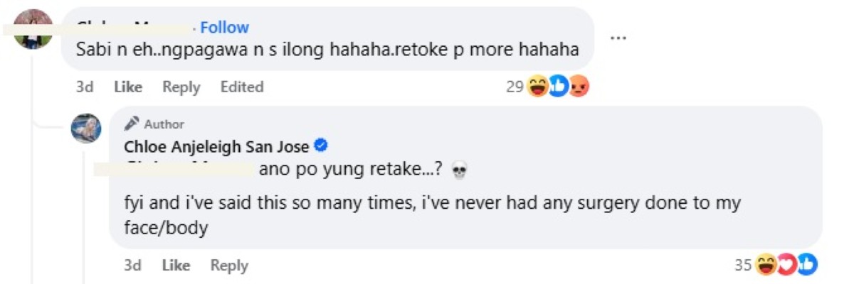 Photo courtesy: Screenshot from Chloe San Jose (FB)