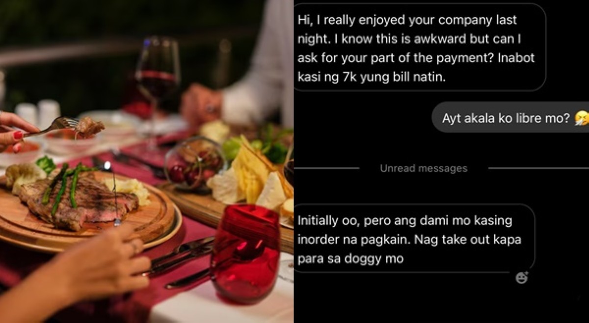 Netizen na siningil ng manliligaw sa ₱7k bill ng date nila, sinabihang 'PG' at 'mapagsamantala'