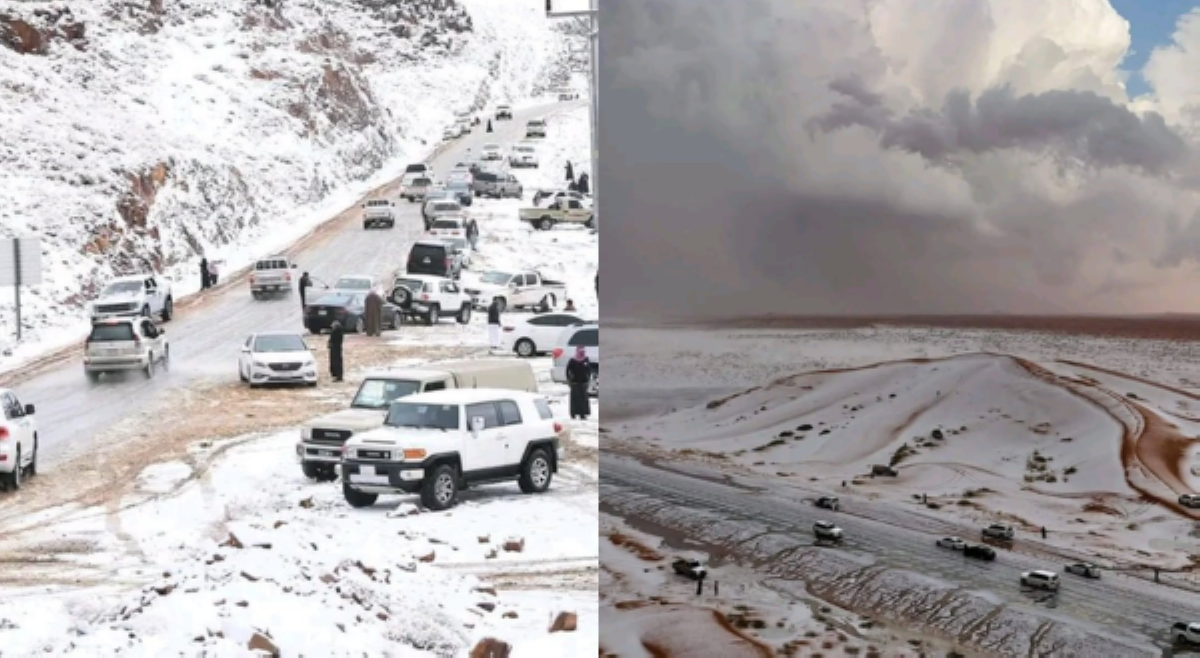 For the first time! Disyerto sa Saudi Arabia, nakaranas daw ng snow?
