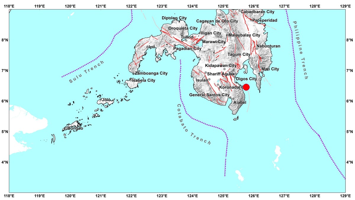 Magnitude 4.3 na lindol, tumama sa Davao Occidental