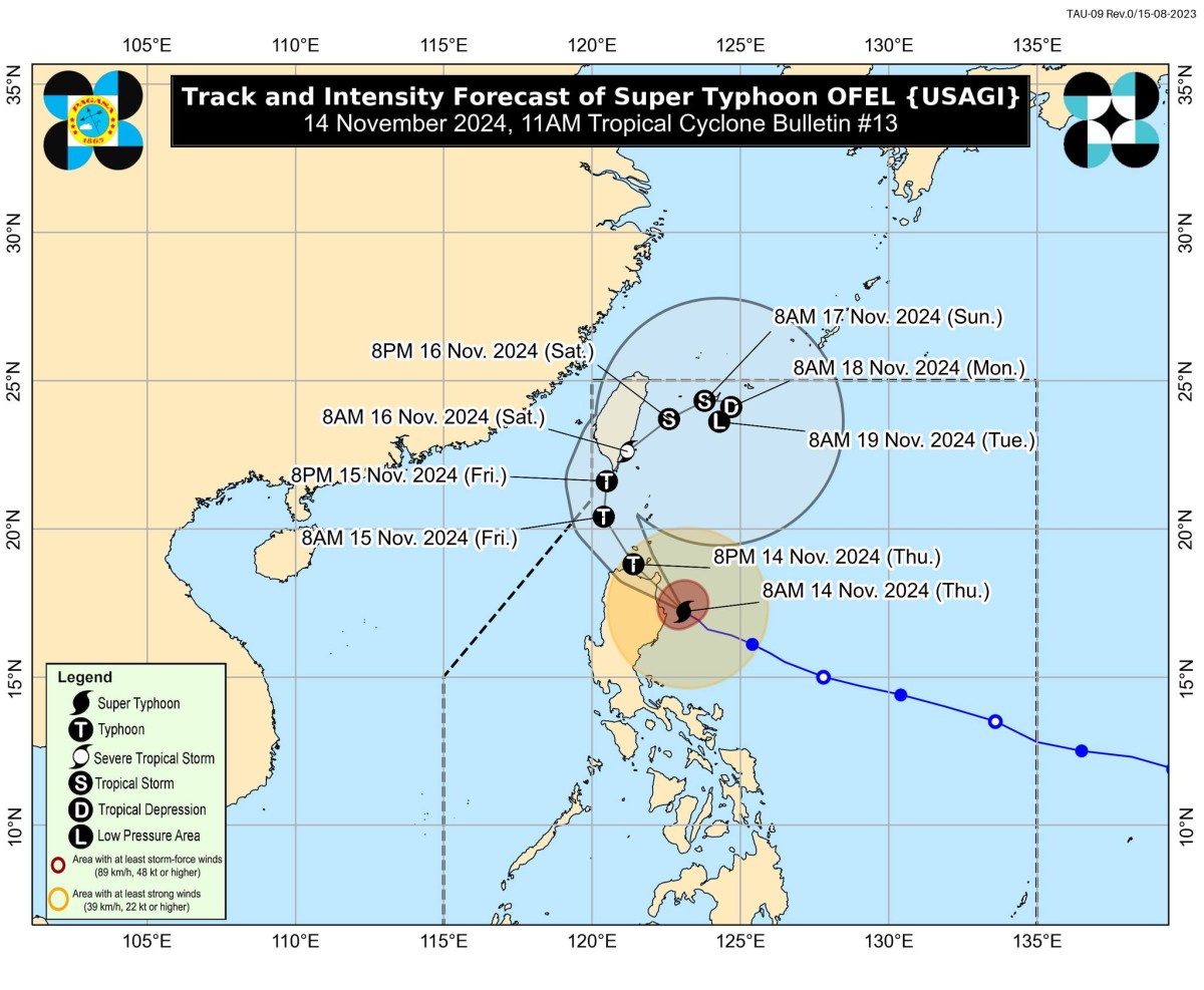 Super Typhoon Ofel, napanatili ang lakas habang nasa northeast ng Echague, Isabela