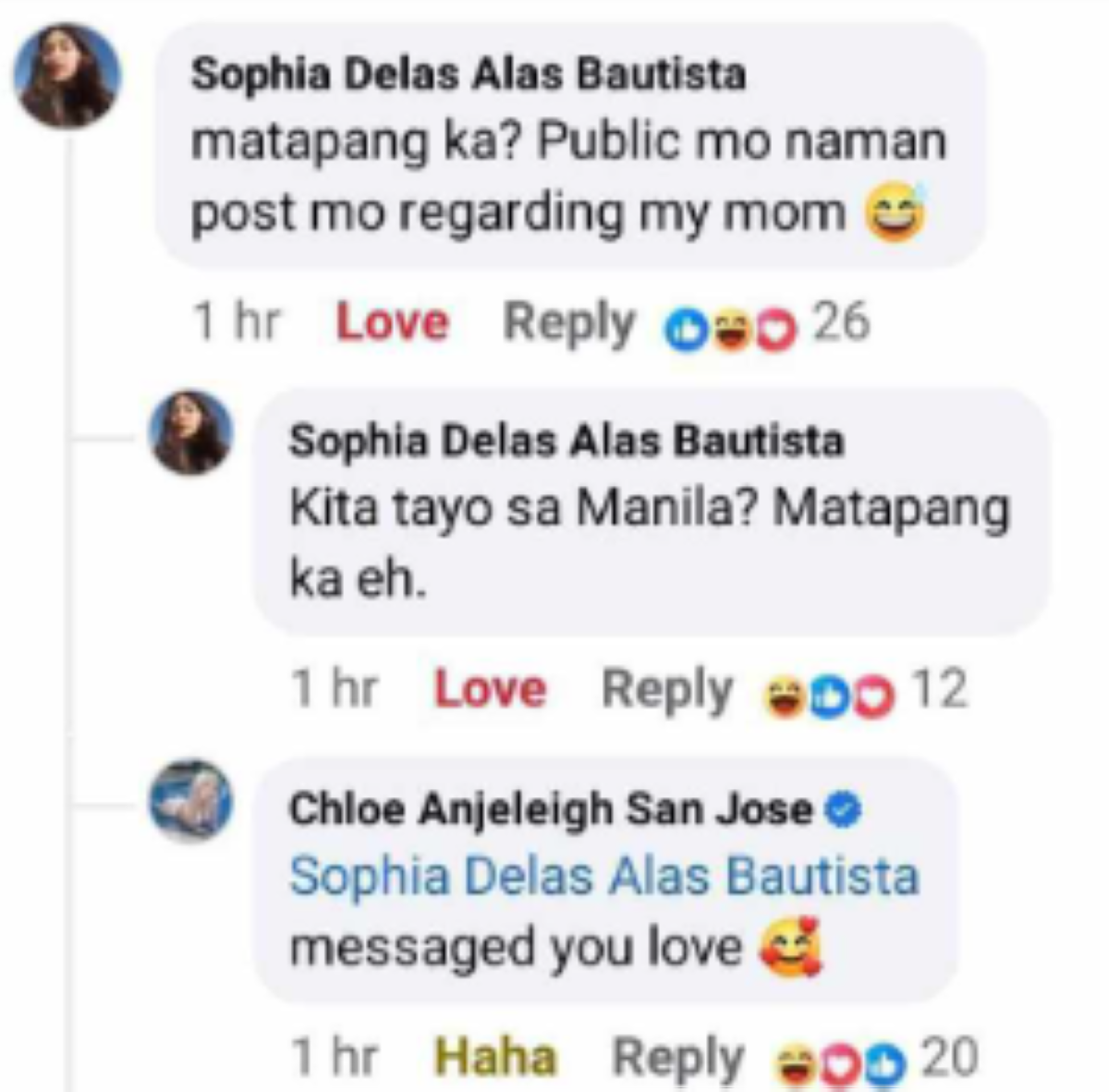 Photo courtesy: Screenshot from Chloe Anjeleigh San Jose (FB)