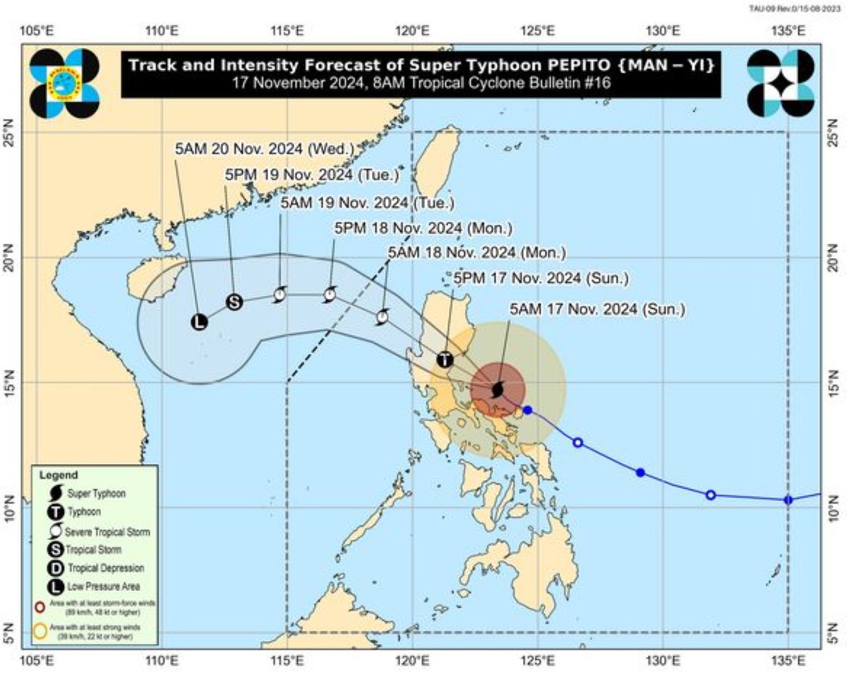 Pepito, nasa karagatan na sa silangan ng Quezon; 2 lugar sa Luzon, nasa Signal #5