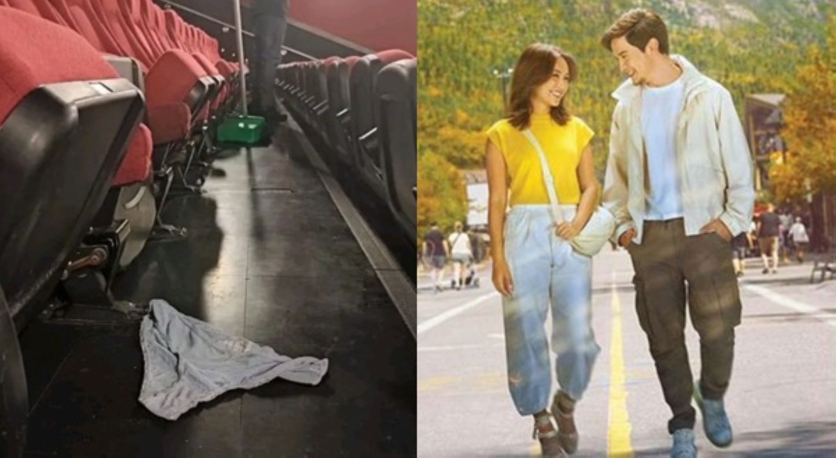 Pakalat-kalat na panty sa isang sinehan, 'naiwan' dahil kay Alden?