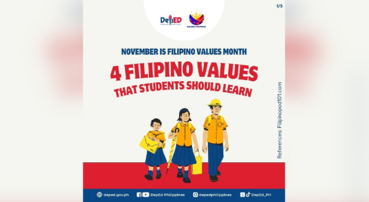 DepEd, nagbigay ng 4 na Filipino values na dapat matutuhan ng mga mag-aaral