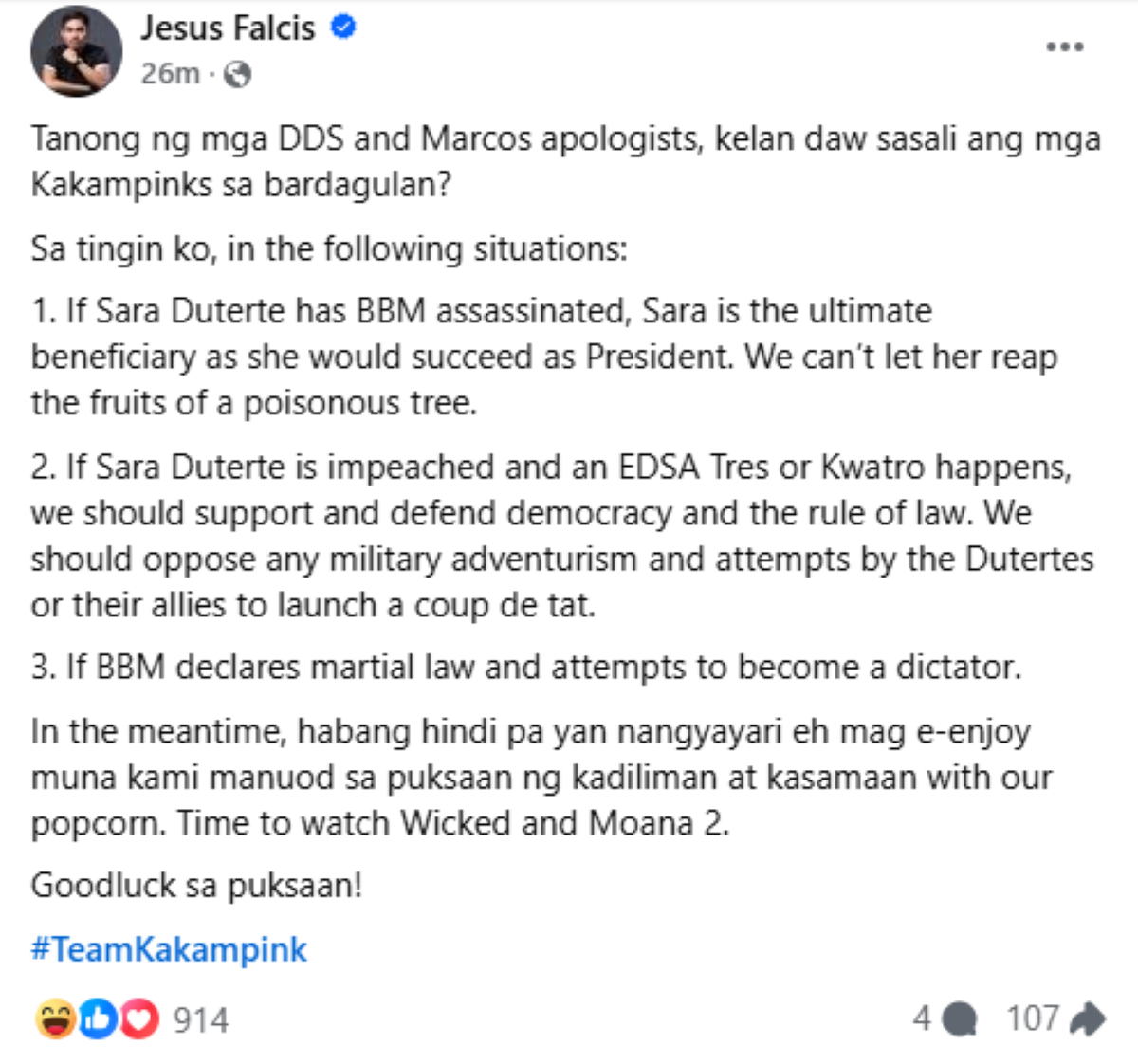 Photo courtesy: Screenshot from Jesus Falcis (FB)