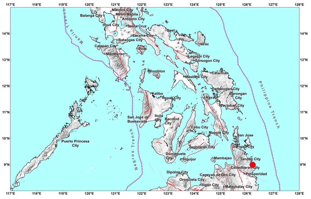 Magnitude 4.0 na lindol, tumama sa Surigao del Sur