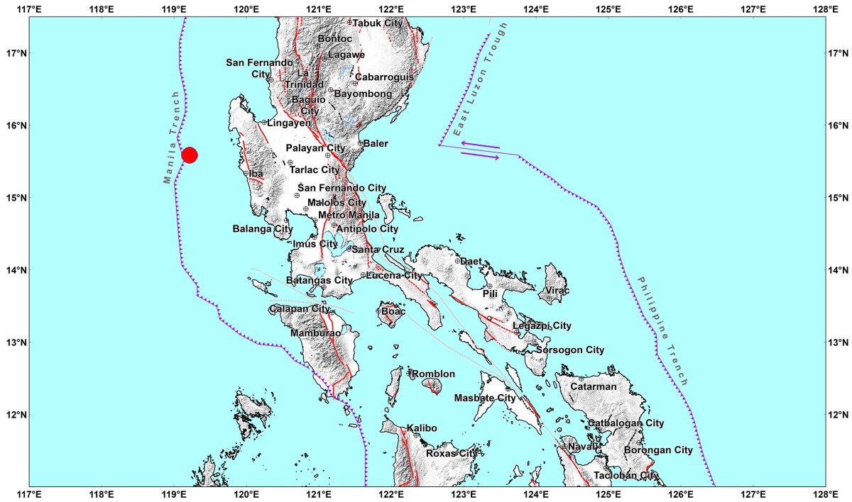 Magnitude 4.1 na lindol, tumama sa Zambales
