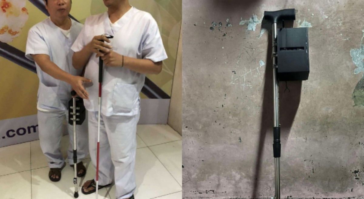 Walking stick na may GPS at sensor, inimbento ng engineering students