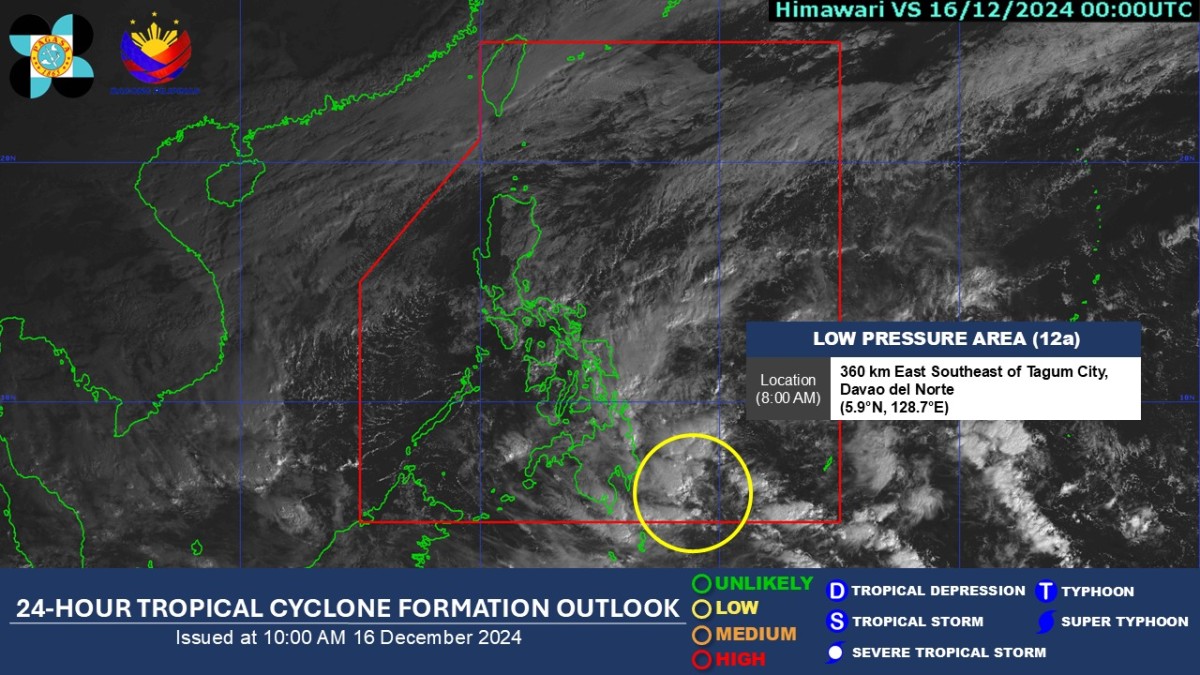 Cloud cluster sa loob ng PAR, nabuo na bilang LPA &ndash; PAGASA