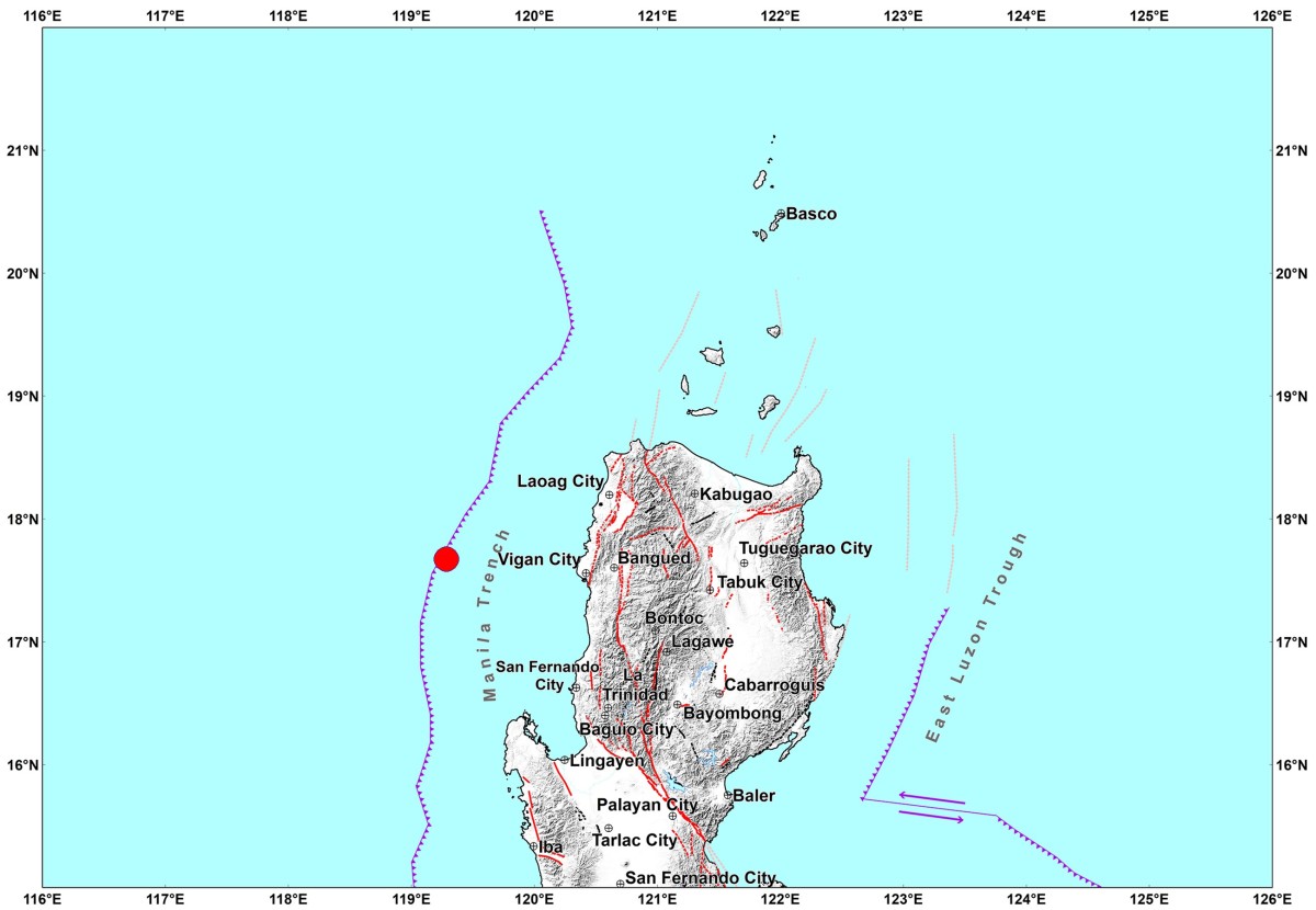 Magnitude 4.4 na lindol, tumama sa Ilocos Sur