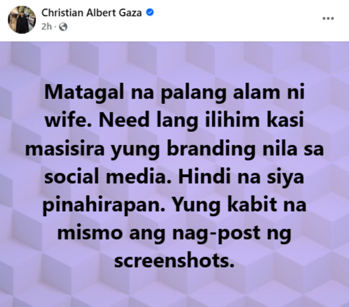 Photo courtesy: Christian Albert Gaza (FB)