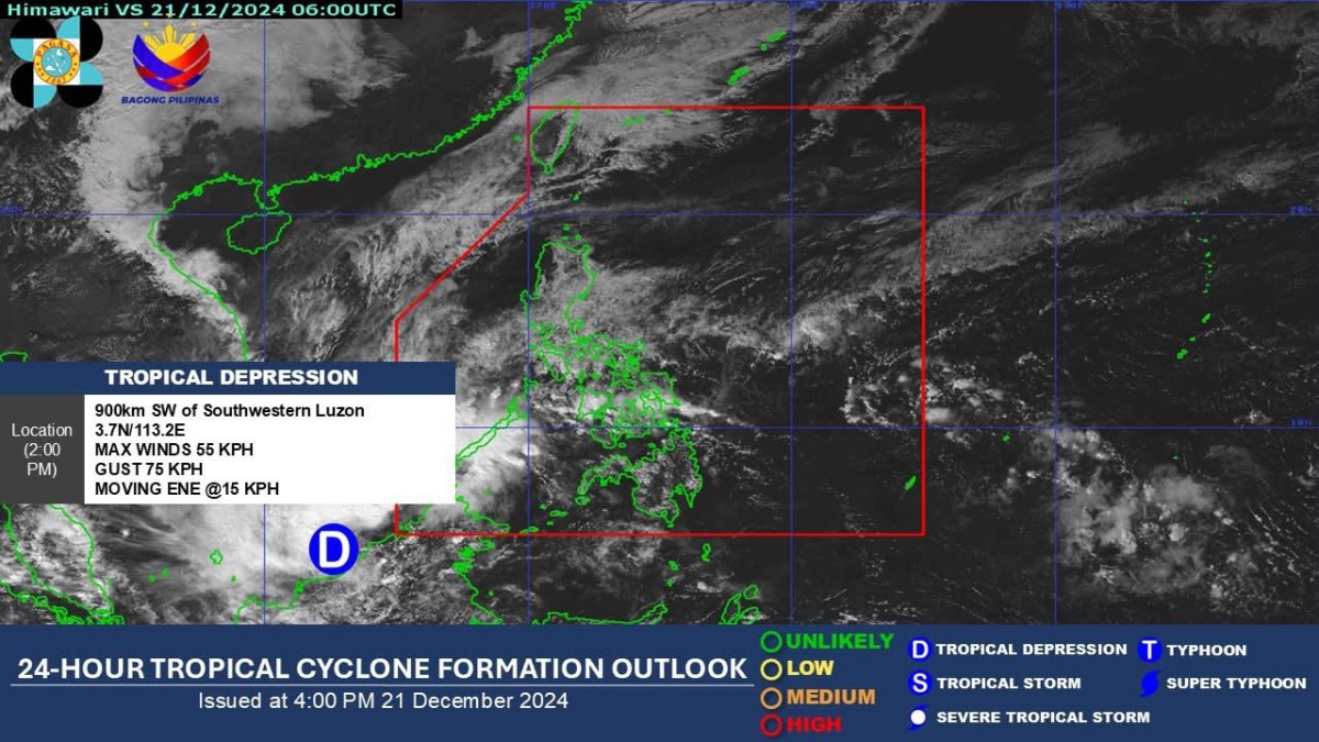 LPA sa labas ng PAR, naging bagyo na &ndash; PAGASA