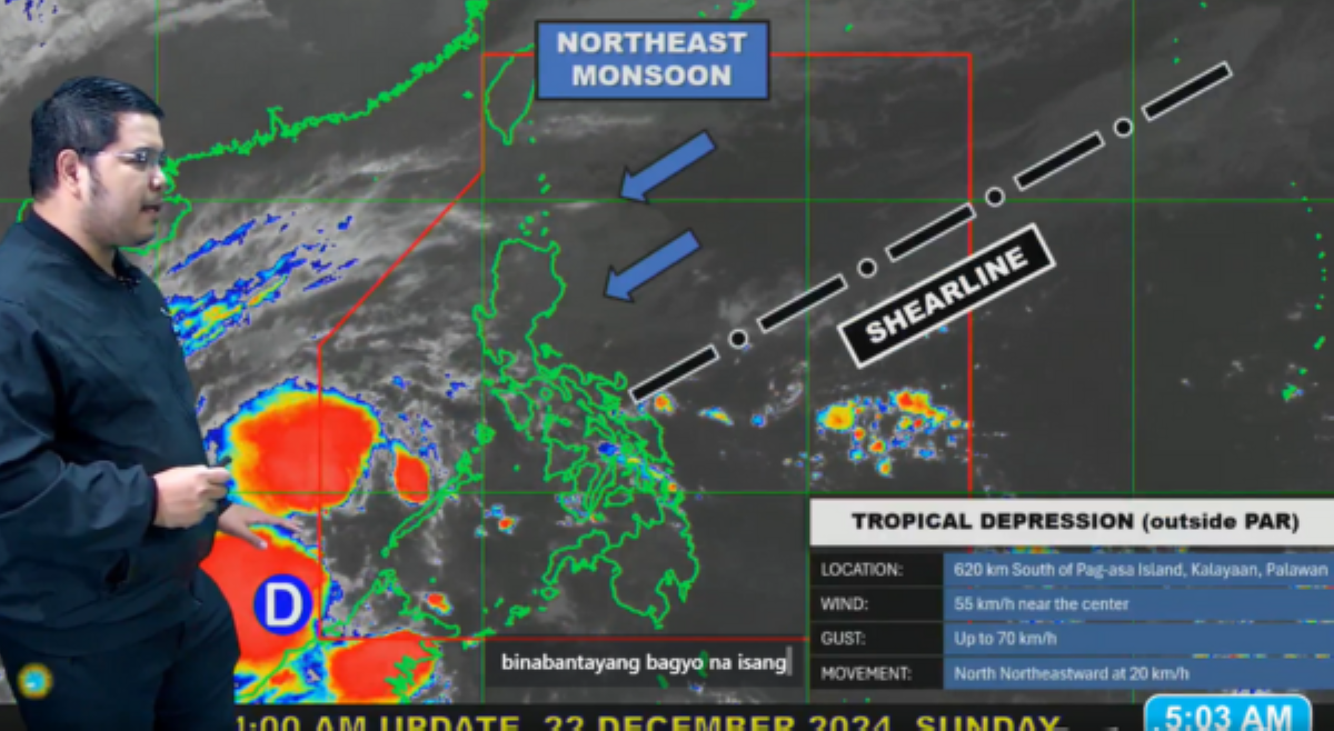 Bagyo sa timog ng Palawan, posibleng pumasok sa PAR &ndash; PAGASA