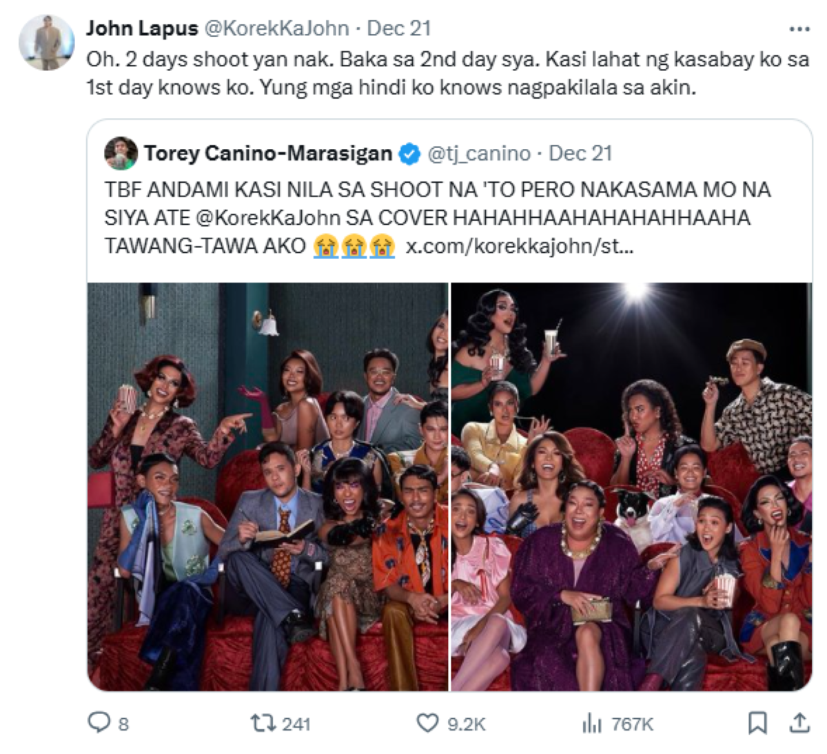 Photo courtesy: Screenshot from John Lapus (X)