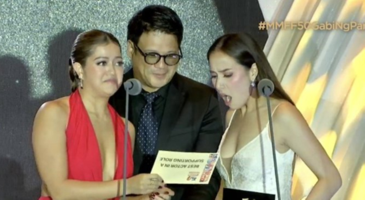 Reaksiyon nina Sue at Cristine sa waging MMFF Best Supporting Actor, binakbakan