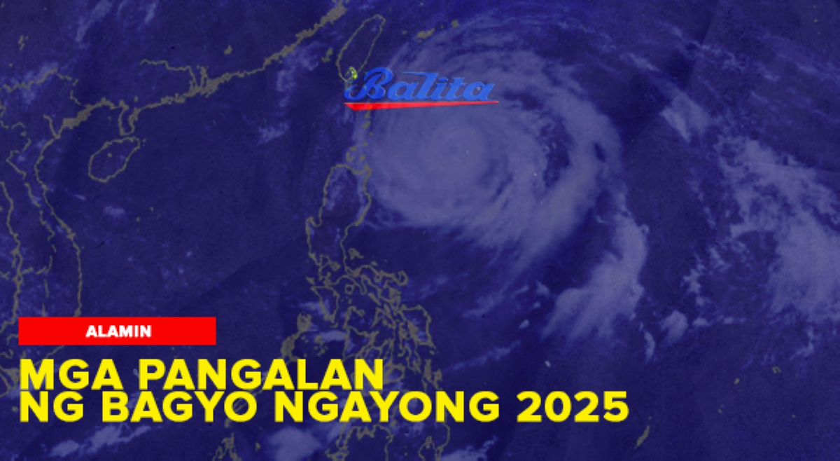 ALAMIN: Mga pangalan ng bagyo ngayong 2025