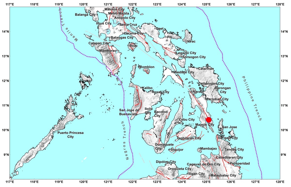 Southern Leyte, niyanig ng magnitude 4.3 na lindol